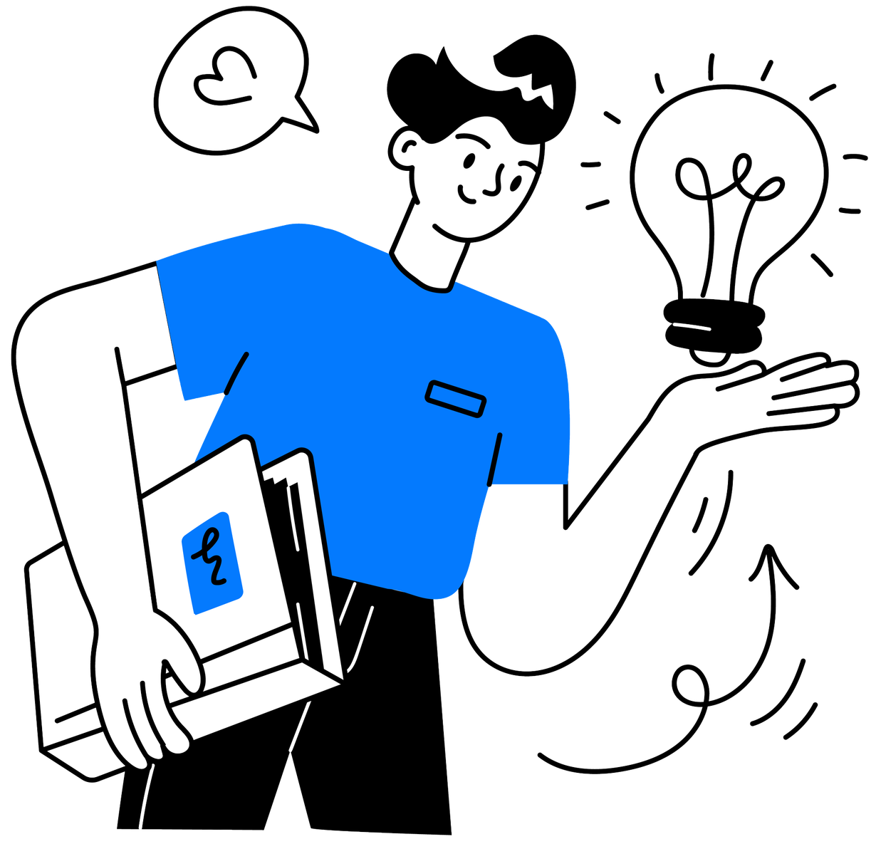 お客様に工事の提案をする担当者のイラスト